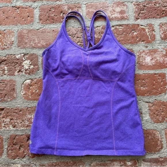 Athleta Empowerment Athletic Strappy Bra Tank Top In Purple Size Large - Picture 1 of 15